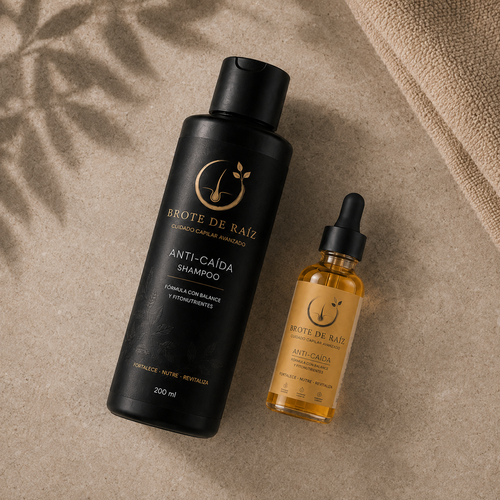 Brote de Raíz - Shampoo y Sérum Anticaida, vista de arriba